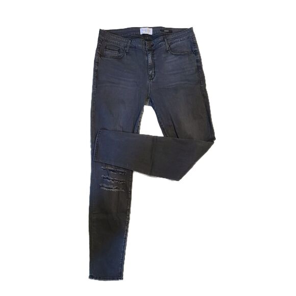 Parker Smith NEW Kam Gray Distressed Stretch Skinny Jeans, Size 12, MSRP $209 - Picture 3 of 9